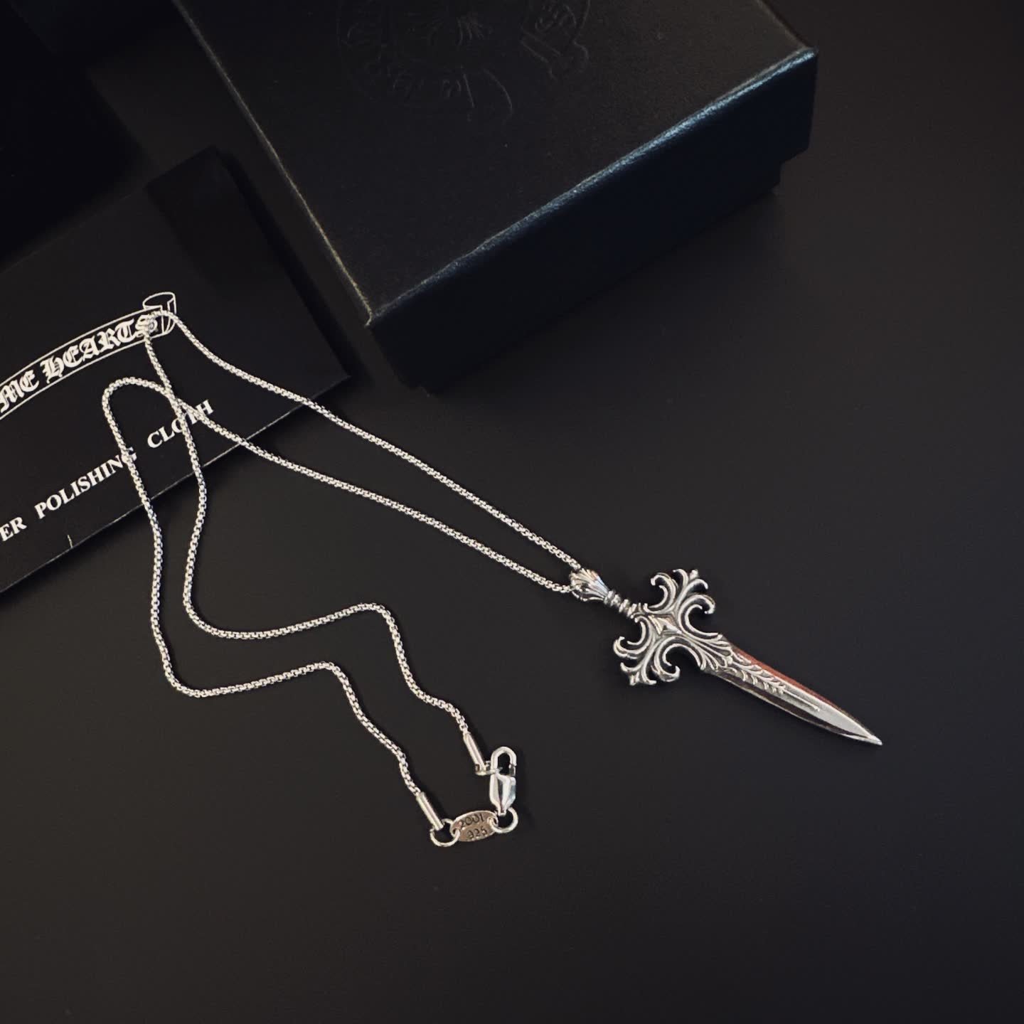 Chrome Hearts Silver Sword Pendant Necklace